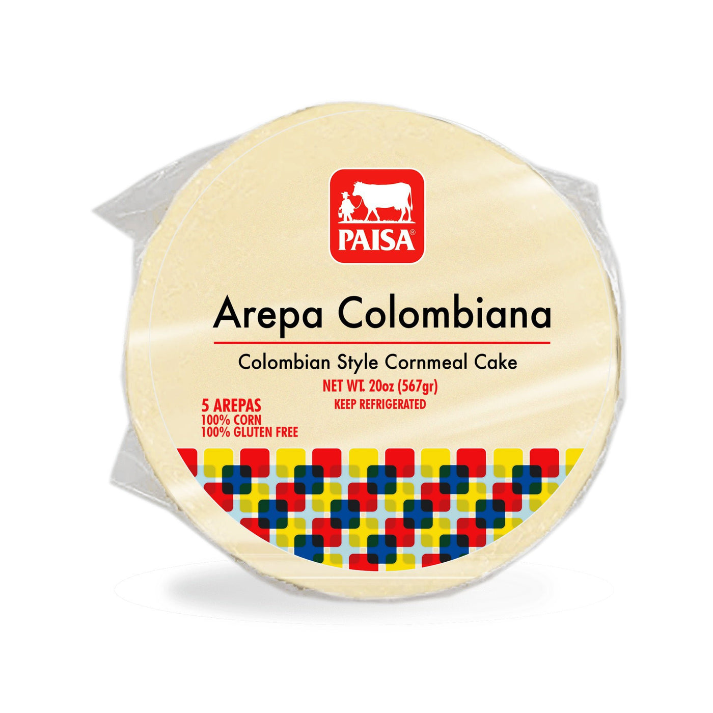 Arepa Colombiana de Maíz Blanco Colombian Style Cornmeal Cake White