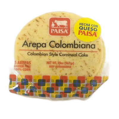 Arepa Colombiana Blanca con Queso Paisa - Colombian Style Cornmeal Cake with Paisa Cheese