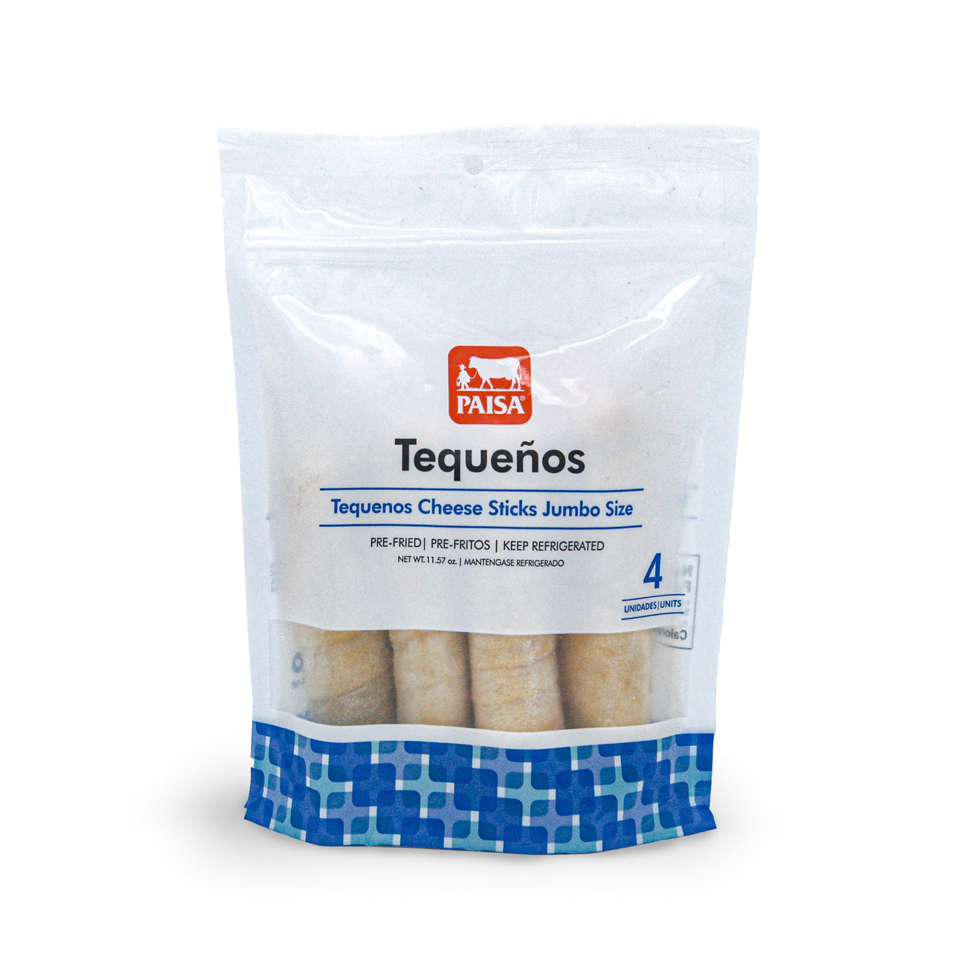Paisa Jumbo Cheese Tequenos 4U - Paisa Tequenos de Queso Jumbo 4U