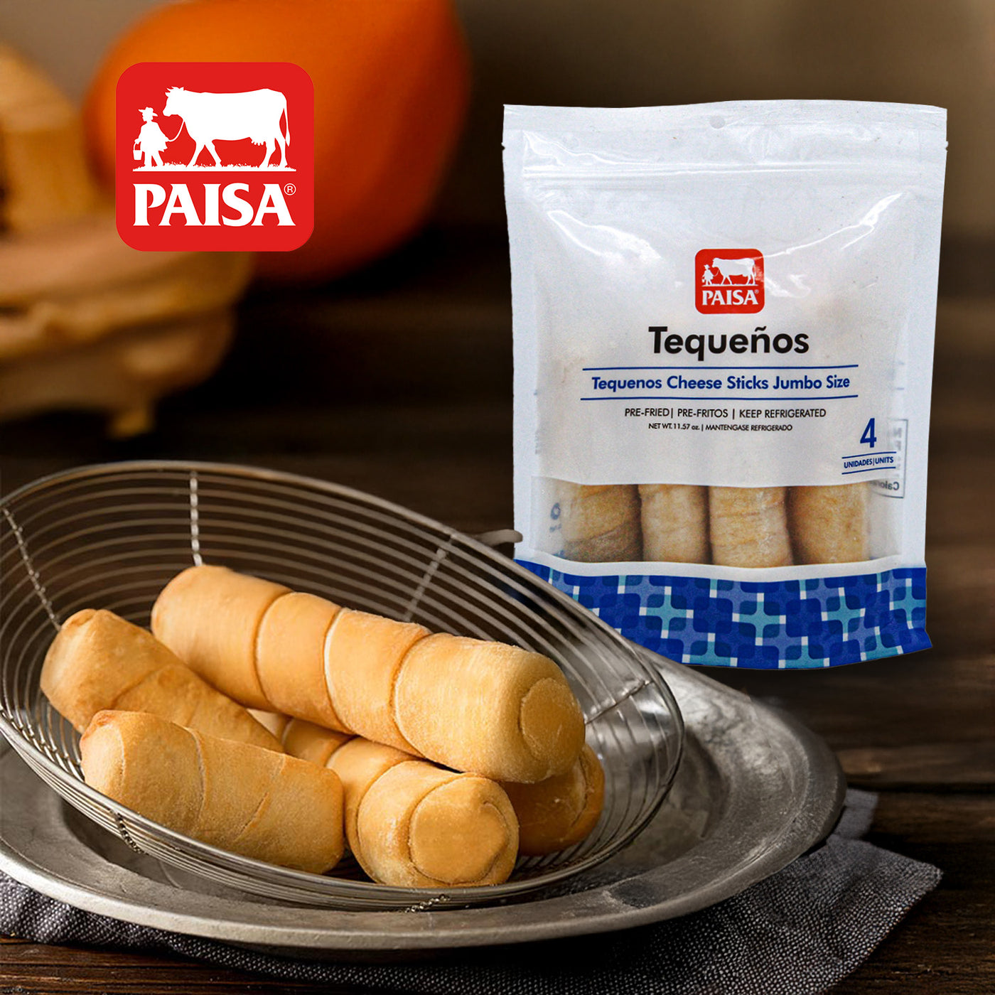 Paisa Jumbo Cheese Tequenos 4U - Paisa Tequenos de Queso Jumbo 4U
