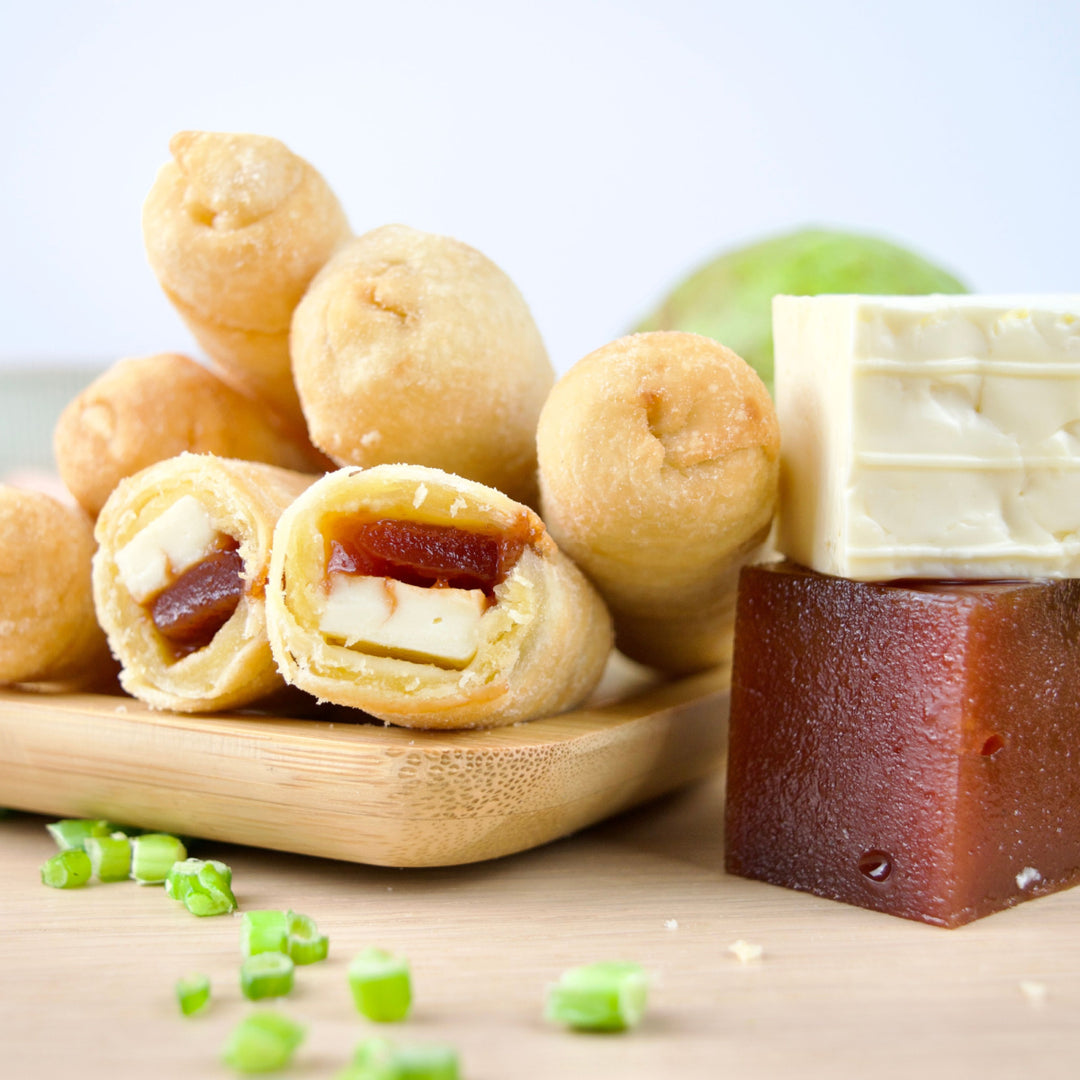 Tequenos de guayaba y queso prefritos - Pasta de guayaba y palitos de queso (pre-fritos)