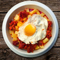  Huevos Rotos (Broken eggs) with Chistorra sausage