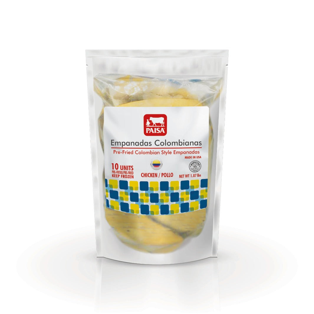 Chicken Colombian Empanadas  still sealed in its packaging, ready for use