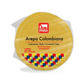 Traditional Colombian-style Yellow Corn Arepa, a round and thick cornmeal pancake 