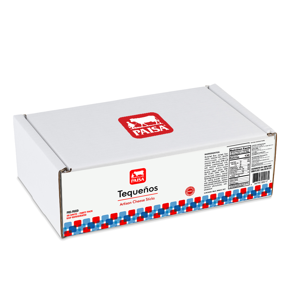 Tequenos White Cheese Sticks Jumbo Size - 50U (Pre-Fried and Uncooked)