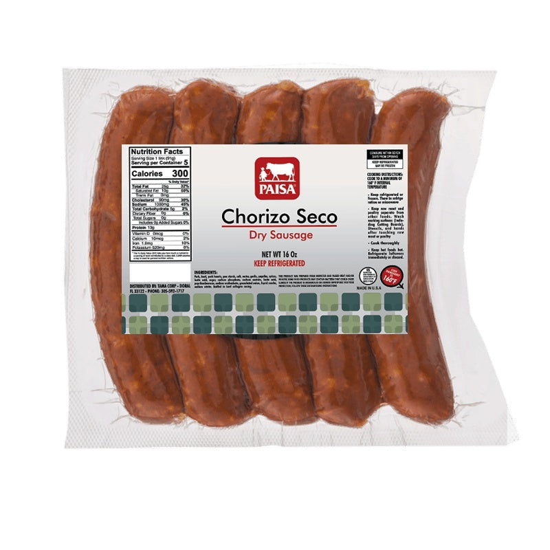 A grouping of five dry sausage, a flavorful and traditional Spanish sausage