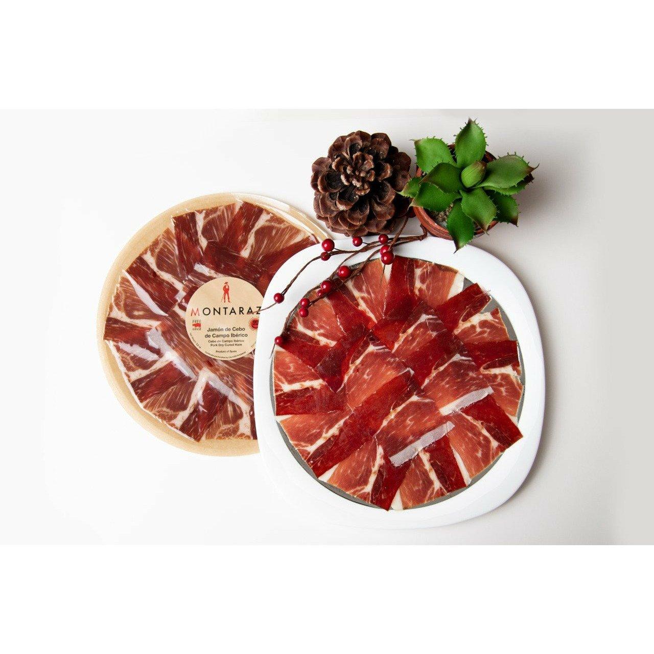 Jamon de Cebo de Campo Iberico - 50% Acorn Fed Party Plate Iberico Ham Hand Carved Style.