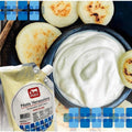 Arepas with delicious venezuelan table cream 