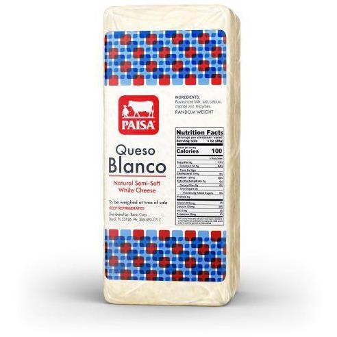 Queso Blanco Paisa - White Cheese (5.5 Lb Loaf).