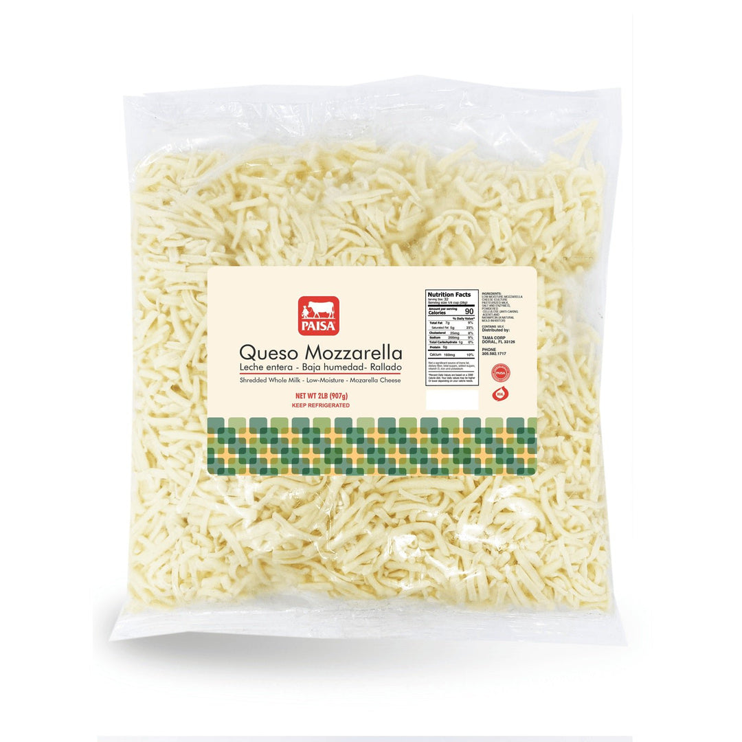 Queso Mozzarella Rallado - Shredded Mozzarella Cheese.