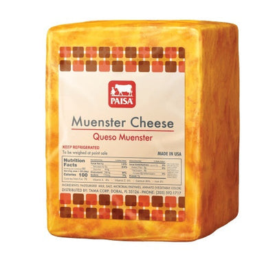 Queso Muenster Paisa - Paisa Muenster Cheese (3 lbs chunk).